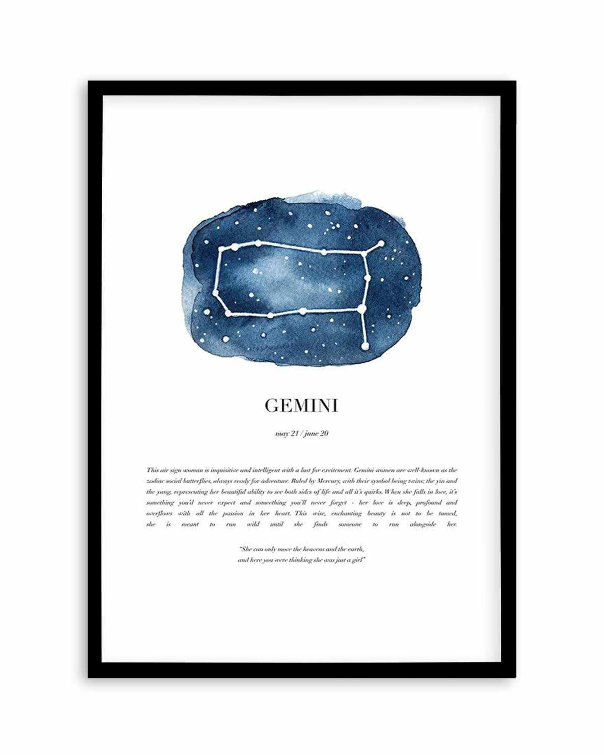 Gemini | Watercolour Zodiac Art Print