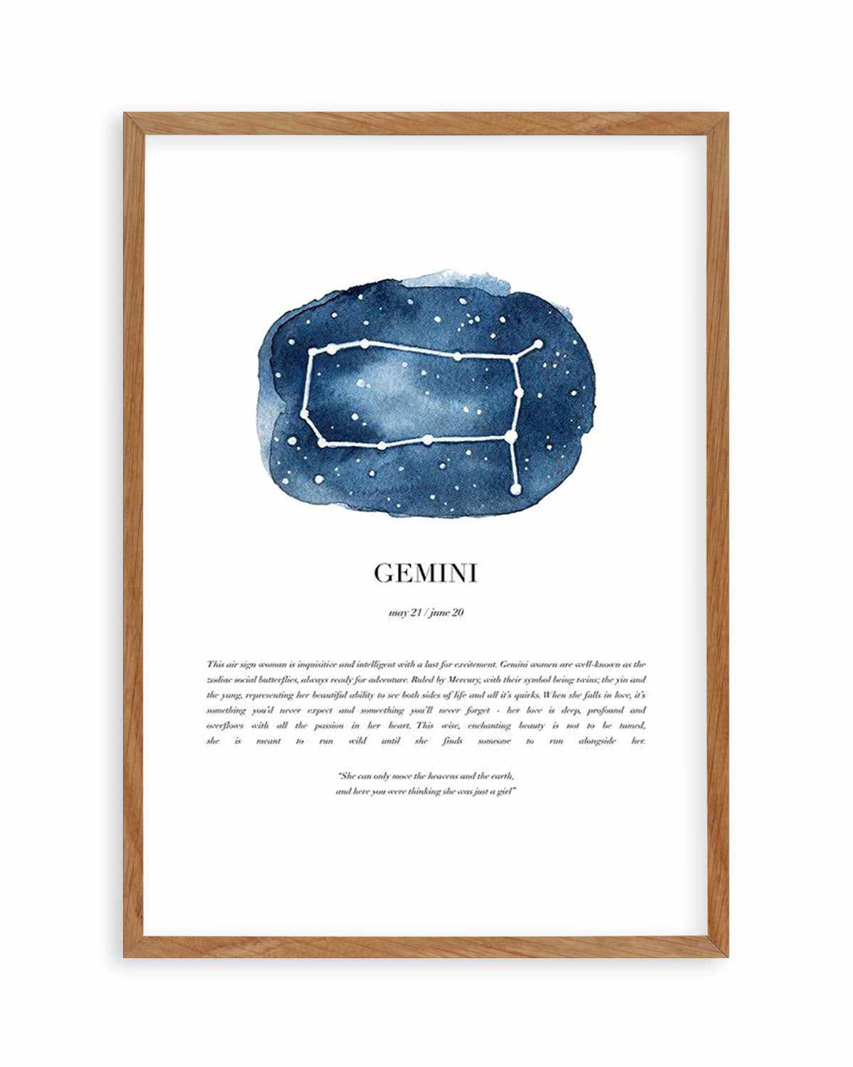 Gemini | Watercolour Zodiac Art Print