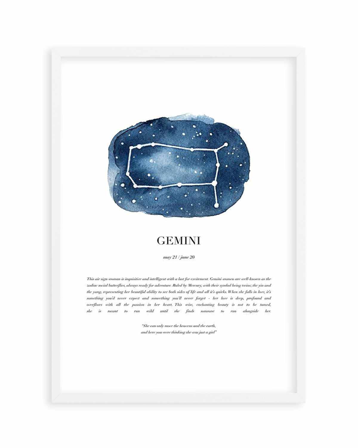 Gemini | Watercolour Zodiac Art Print