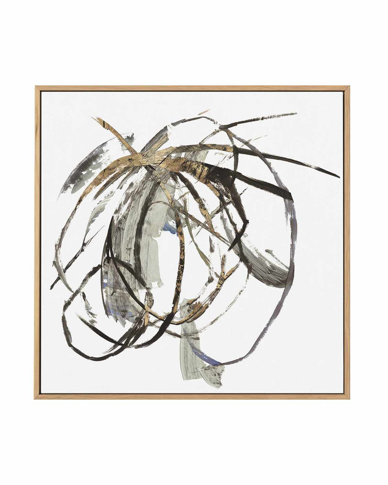 Gestural Gold II | Framed Canvas Art Print