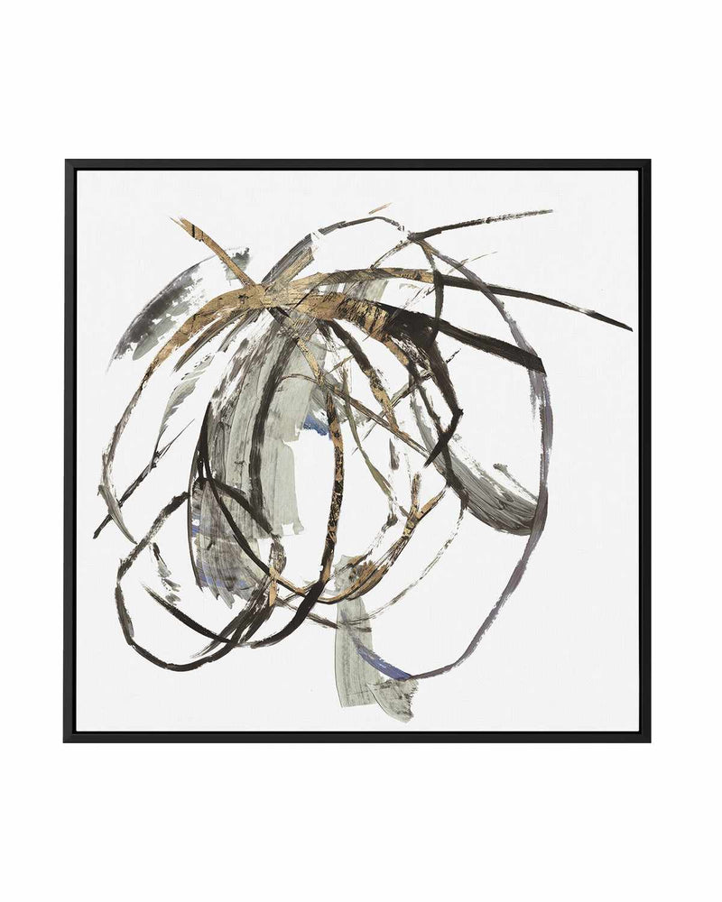 Gestural Gold II | Framed Canvas Art Print