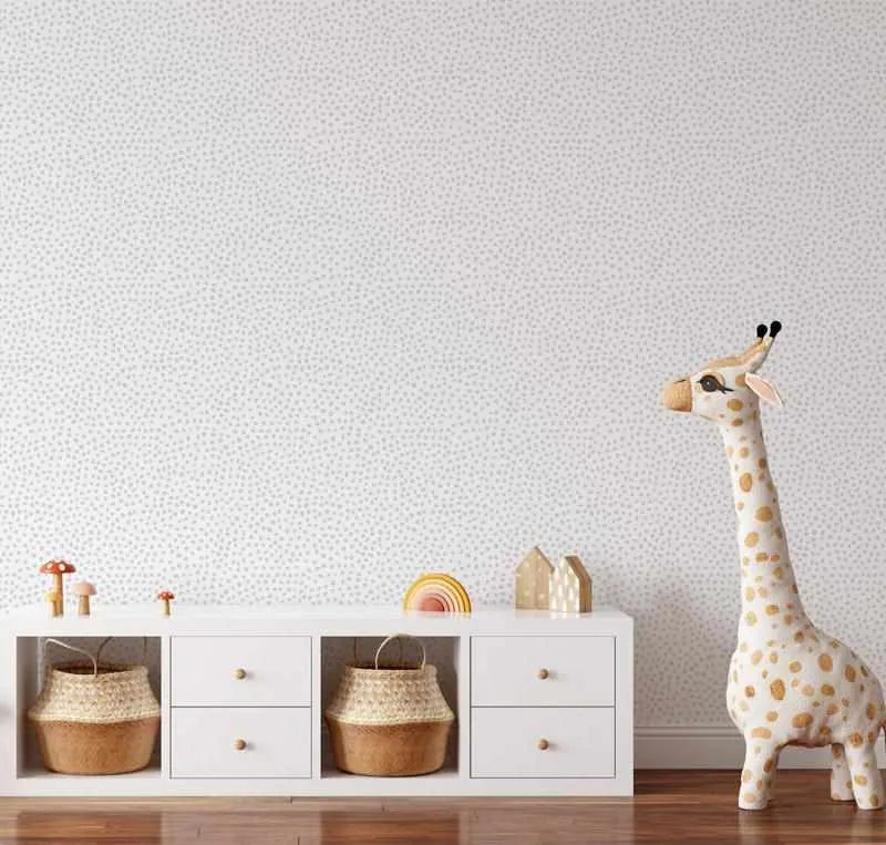Gigi's Dots Wallpaper in Grey-Wallpaper-Buy Kids Removable Wallpaper Online Our Custom Made Children‚àö¬¢‚Äö√á¬®‚Äö√ë¬¢s Wallpapers Are A Fun Way To Decorate And Enhance Boys Bedroom Decor And Girls Bedrooms They Are An Amazing Addition To Your Kids Bedroom Walls Our Collection of Kids Wallpaper Is Sure To Transform Your Kids Rooms Interior Style From Pink Wallpaper To Dinosaur Wallpaper Even Marble Wallpapers For Teen Boys Shop Peel And Stick Wallpaper Online Today With Olive et Oriel