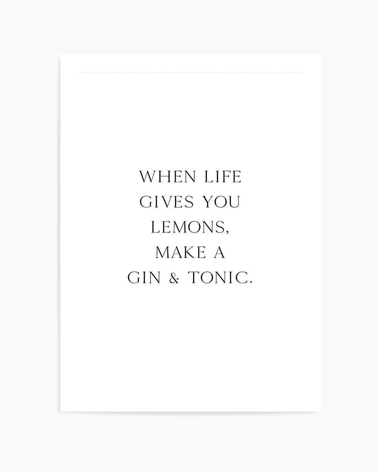 Gin & Tonic Art Print