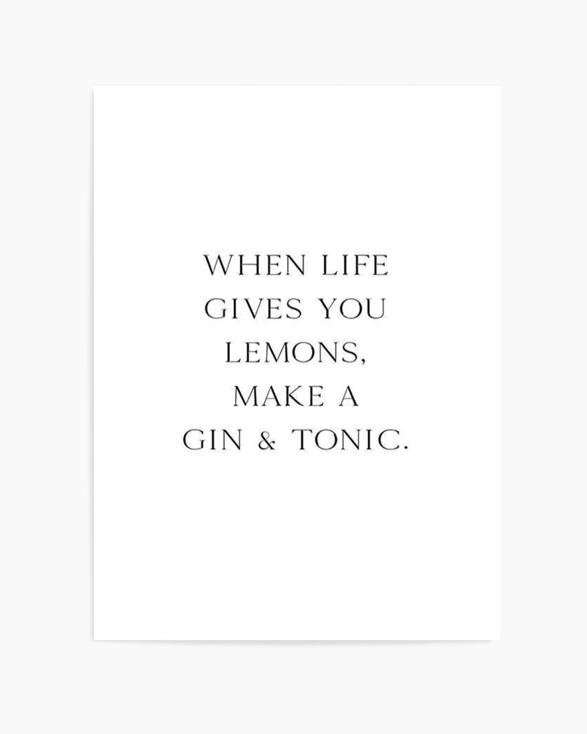 Gin & Tonic Art Print