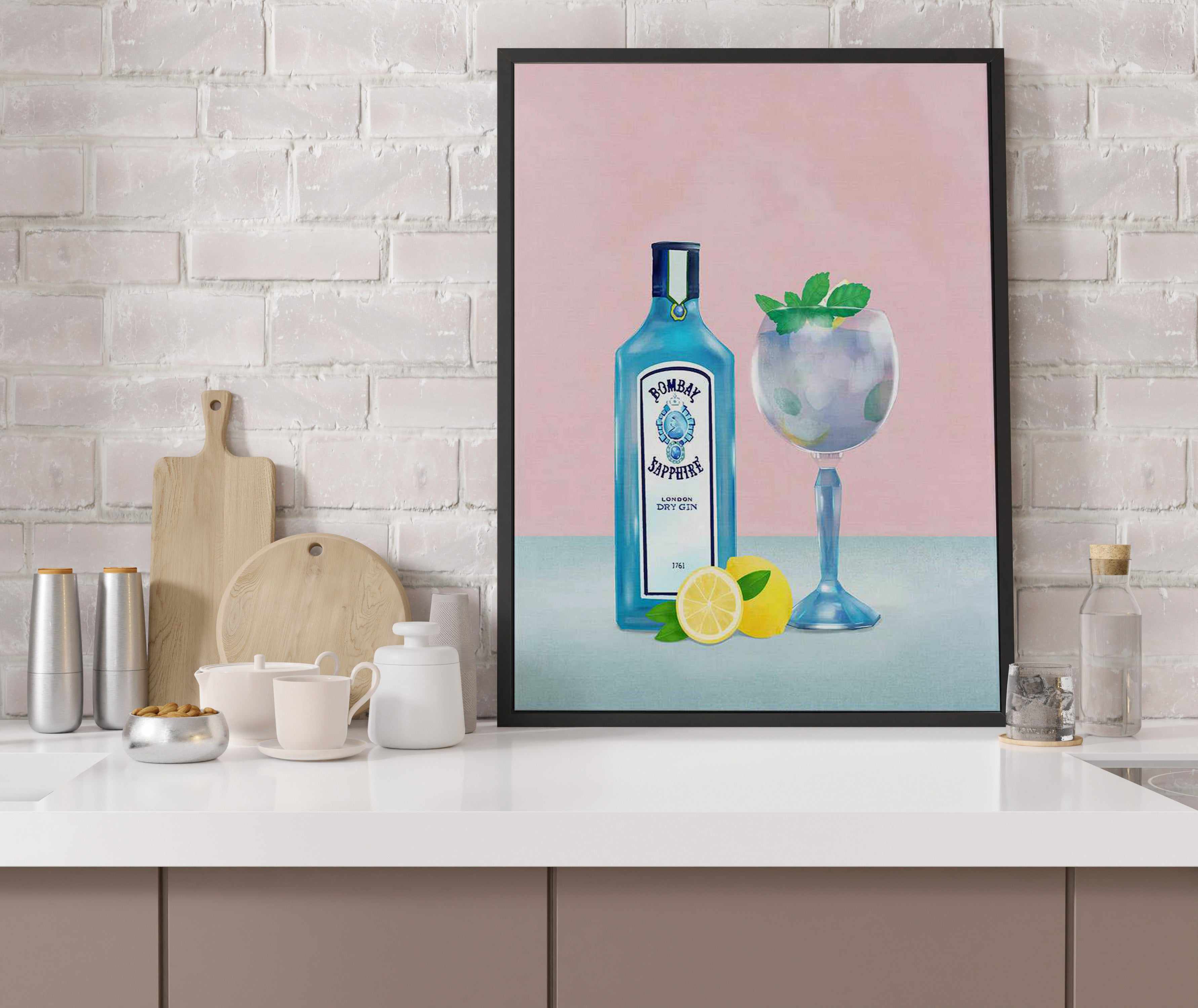 Gin Cocktail by Petra Lizde | Framed Canvas Art Print