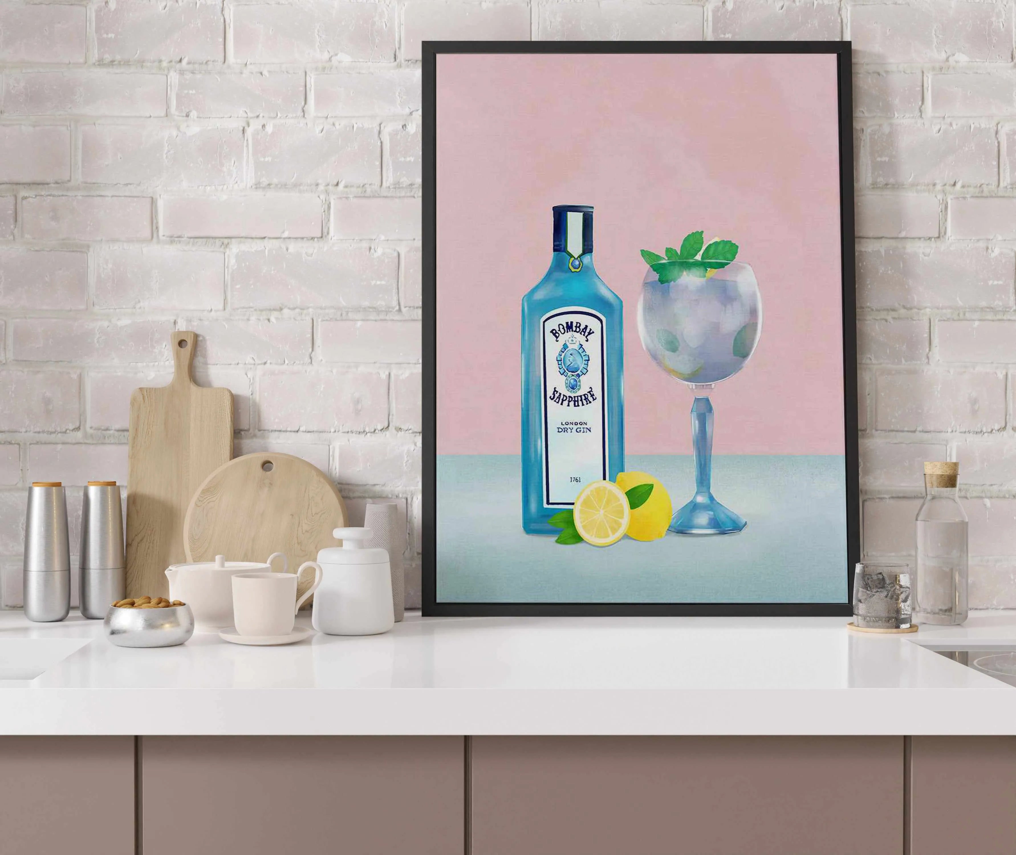 Gin Cocktail by Petra Lizde | Framed Canvas Art Print from Olive et Oriel where you can shop wallpaper and artworks online
