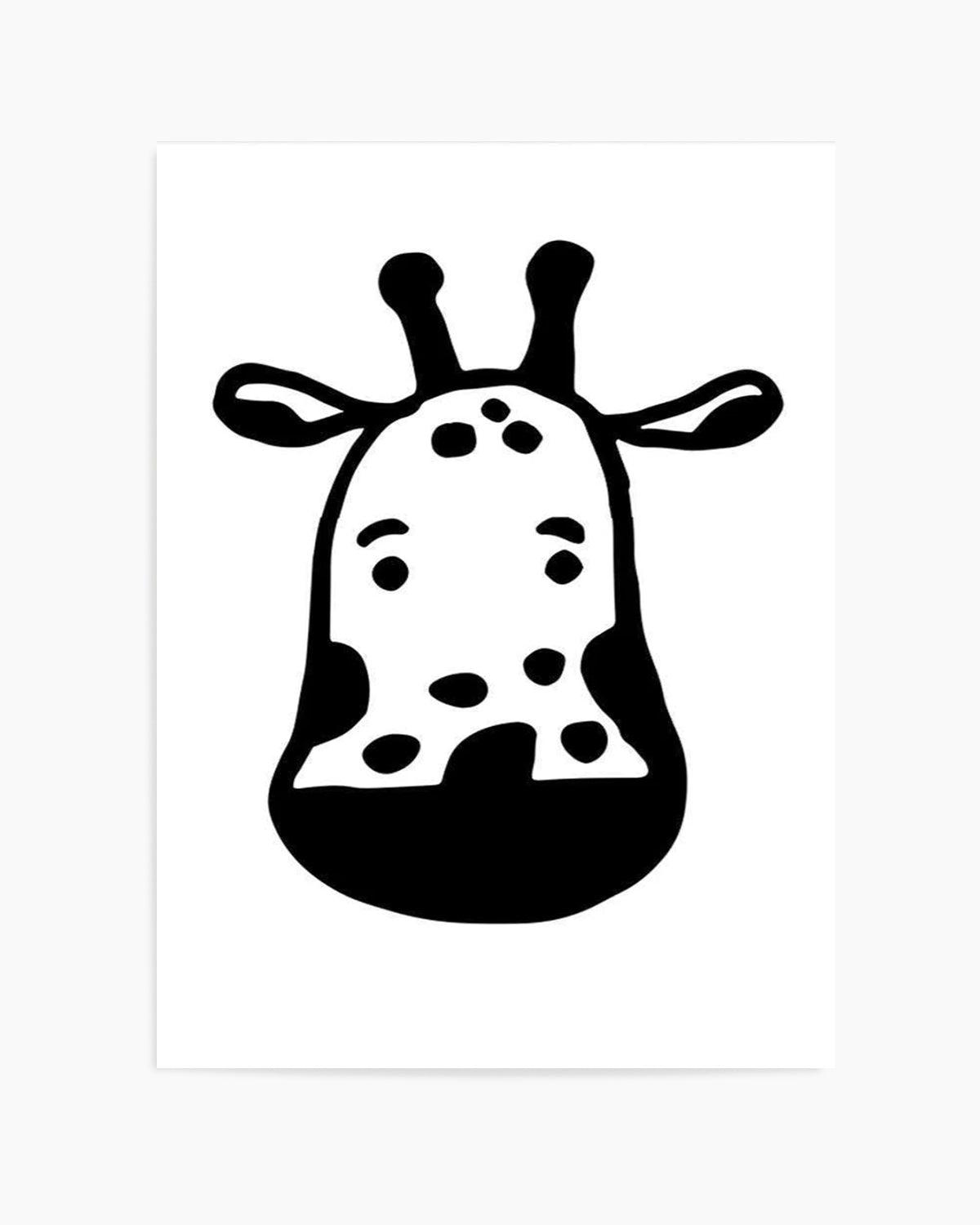 Giraffe B&W Art Print