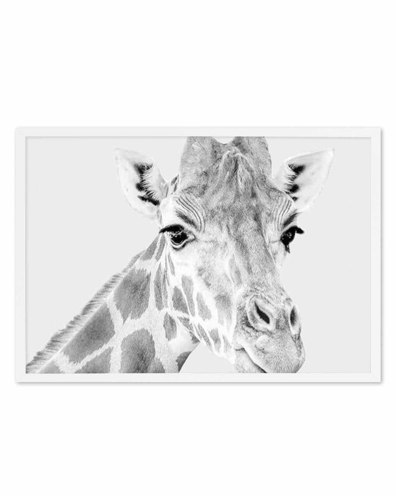 Giraffe B&W | LS Art Print