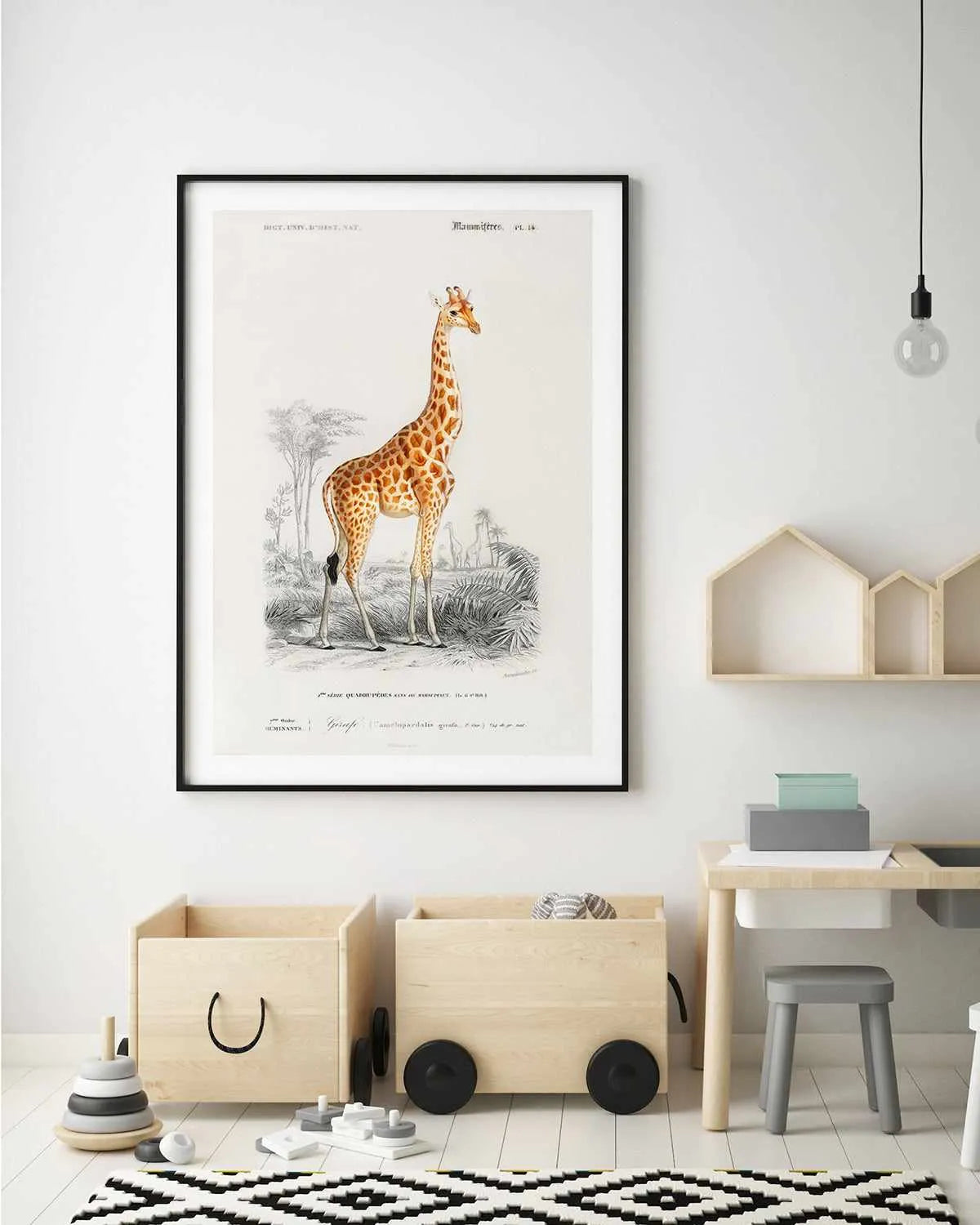 Giraffe Vintage Illustration Art Print from Olive et Oriel where you can shop wallpaper and artworks online