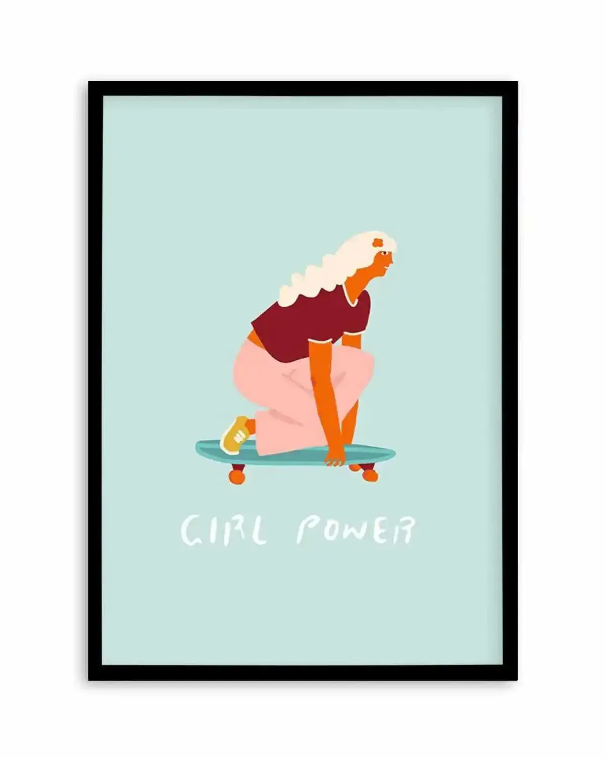 Girl Power | Skater Art Print from Olive et Oriel where you can shop wallpaper and artworks online