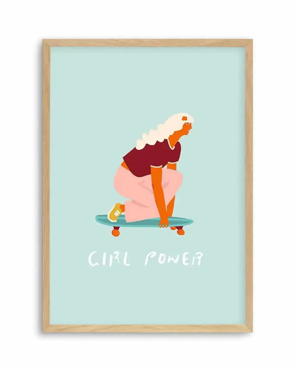Girl Power | Skater Art Print from Olive et Oriel where you can shop wallpaper and artworks online