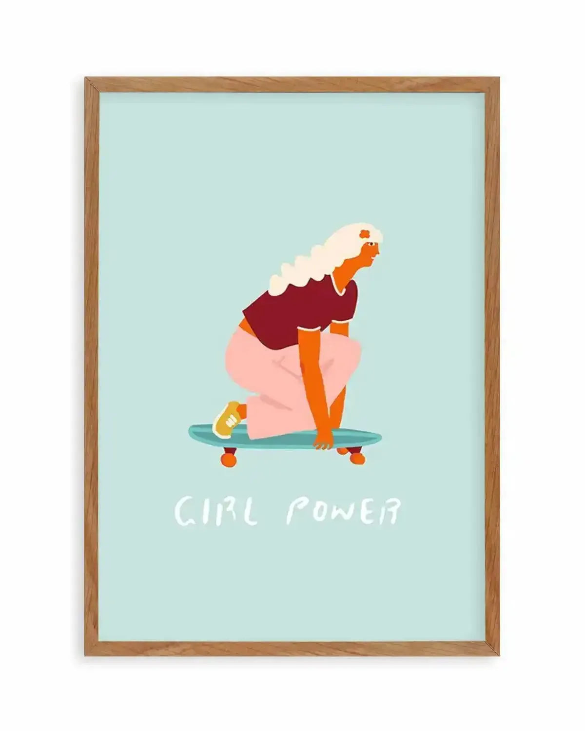 Girl Power | Skater Art Print from Olive et Oriel where you can shop wallpaper and artworks online
