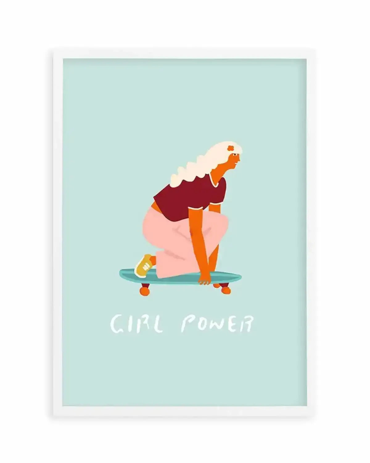 Girl Power | Skater Art Print from Olive et Oriel where you can shop wallpaper and artworks online