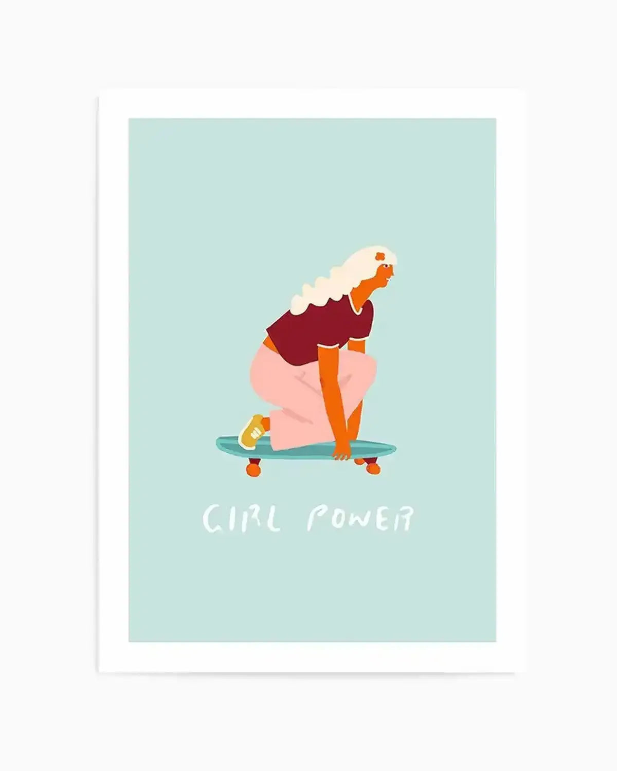 Girl Power | Skater Art Print from Olive et Oriel where you can shop wallpaper and artworks online