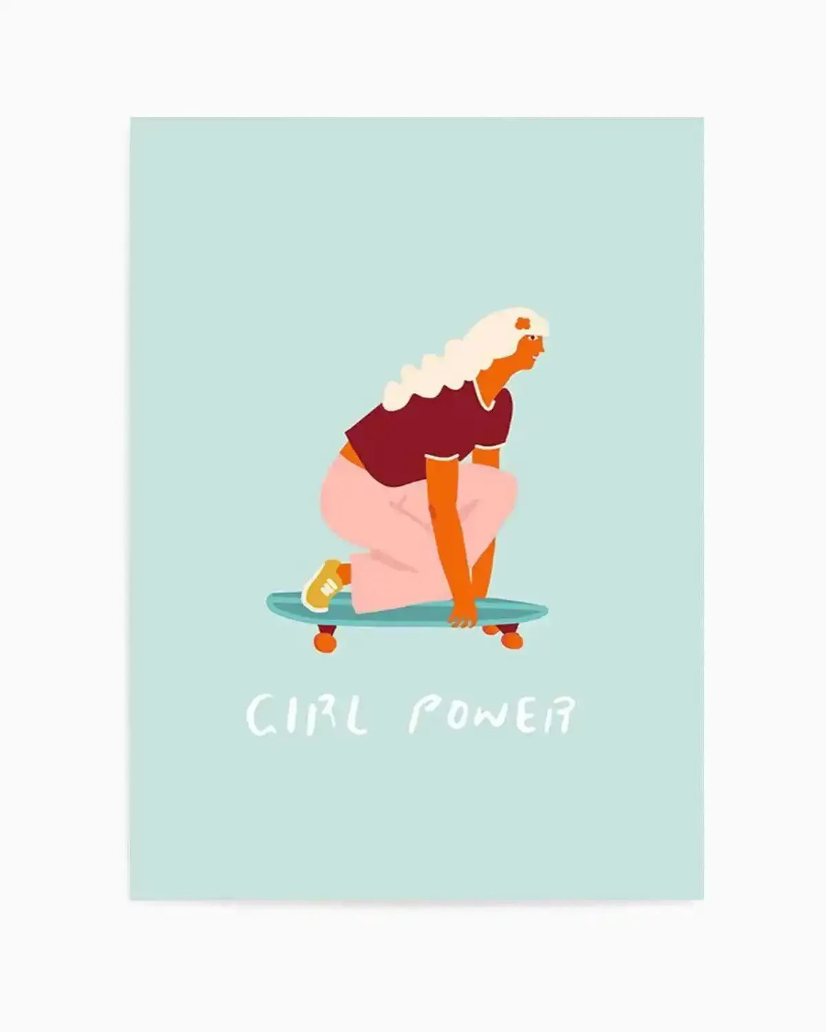 Girl Power | Skater Art Print from Olive et Oriel where you can shop wallpaper and artworks online