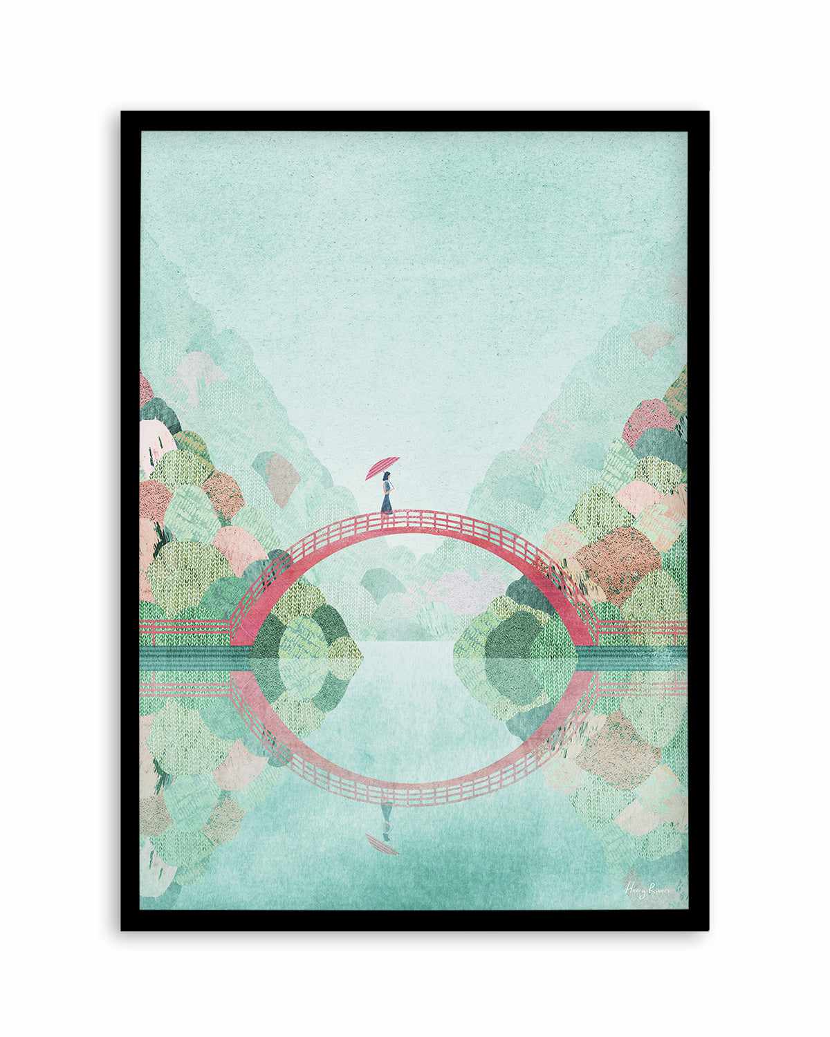 Girl on a Bridge, Japan by Henry Rivers Art Print