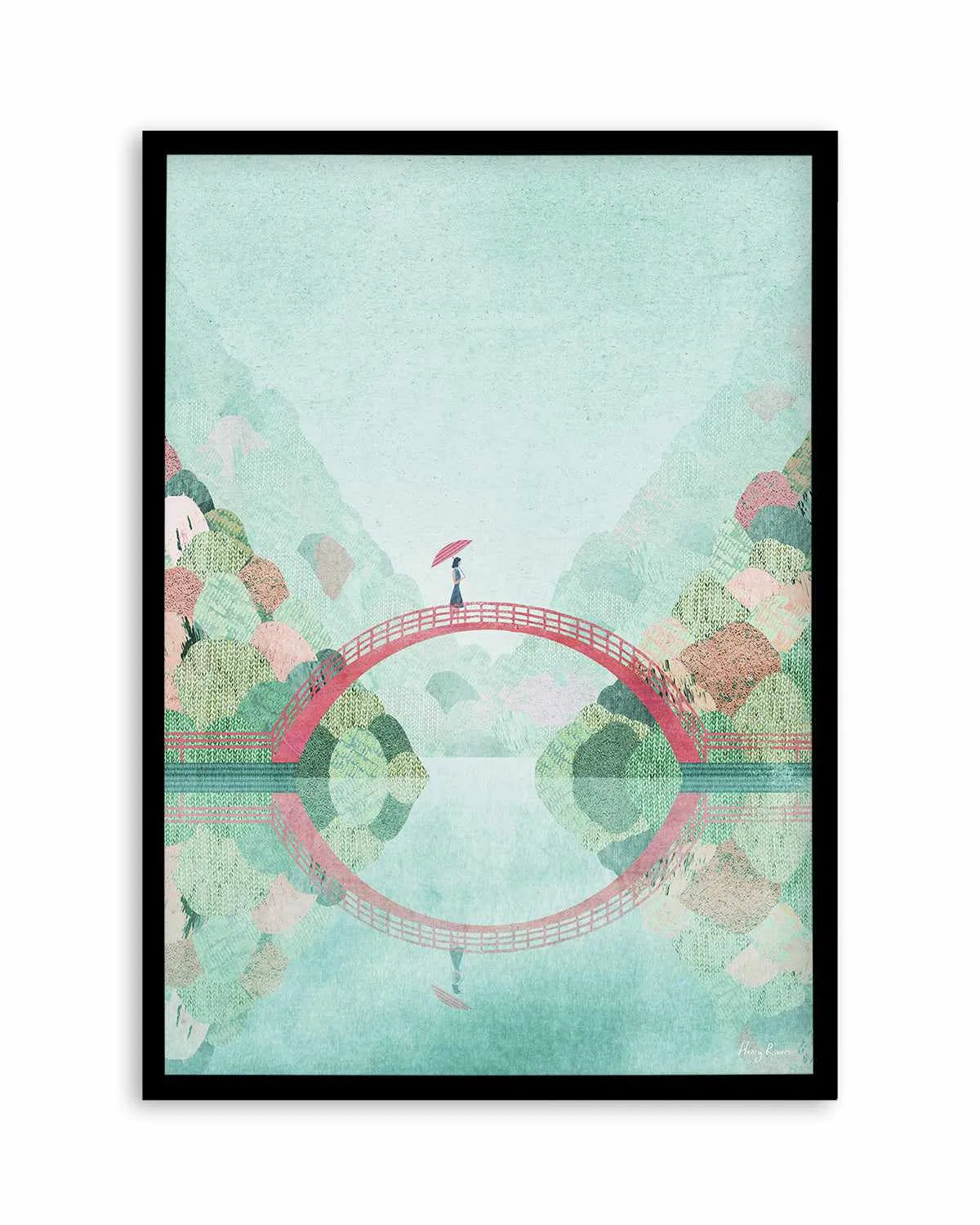 Girl on a Bridge, Japan by Henry Rivers Art Print from Olive et Oriel where you can shop wallpaper and artworks online