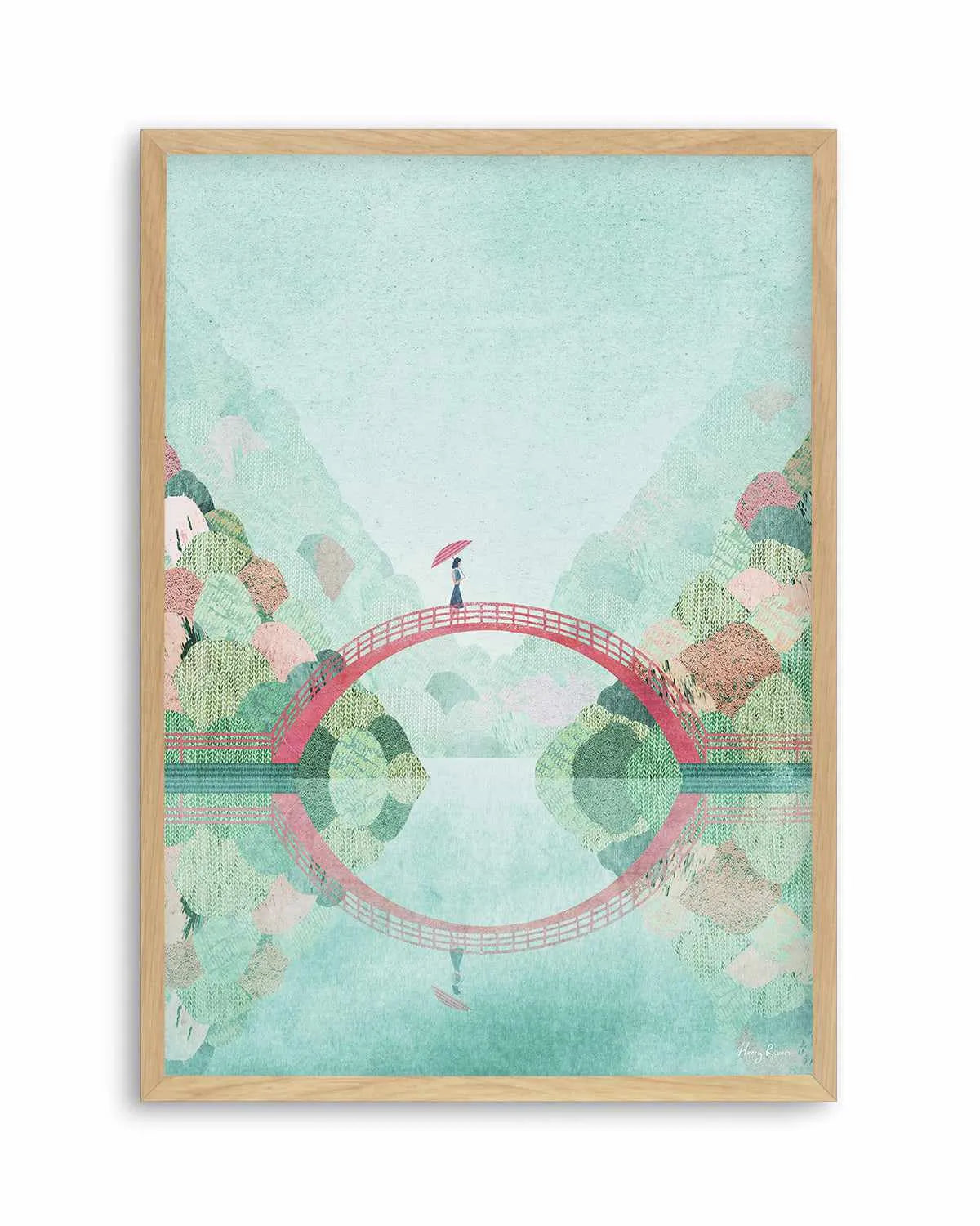 Girl on a Bridge, Japan by Henry Rivers Art Print from Olive et Oriel where you can shop wallpaper and artworks online