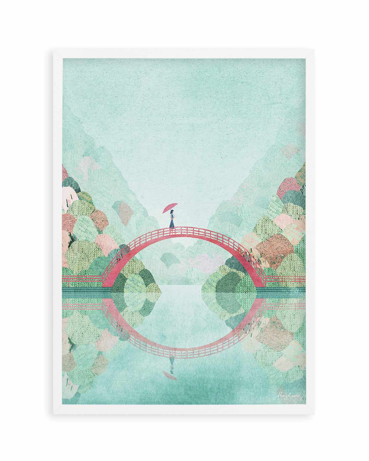 Girl on a Bridge, Japan by Henry Rivers Art Print