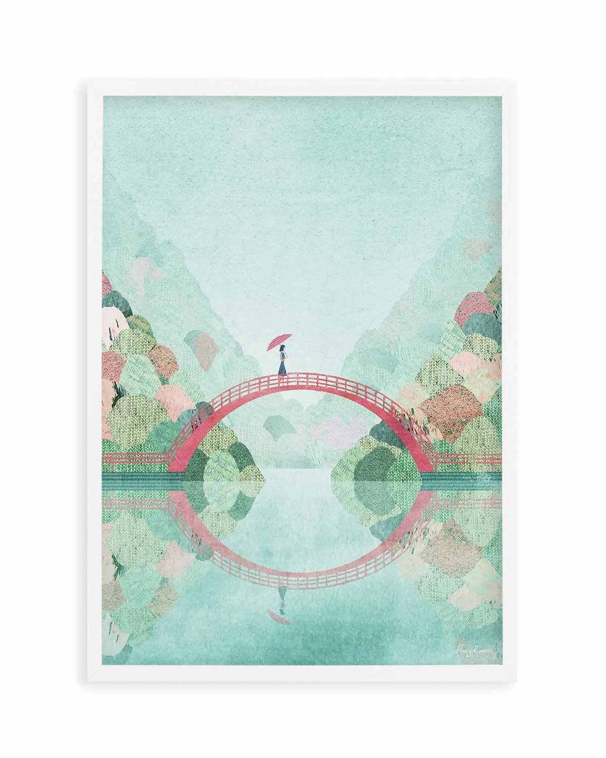Girl on a Bridge, Japan by Henry Rivers Art Print from Olive et Oriel where you can shop wallpaper and artworks online
