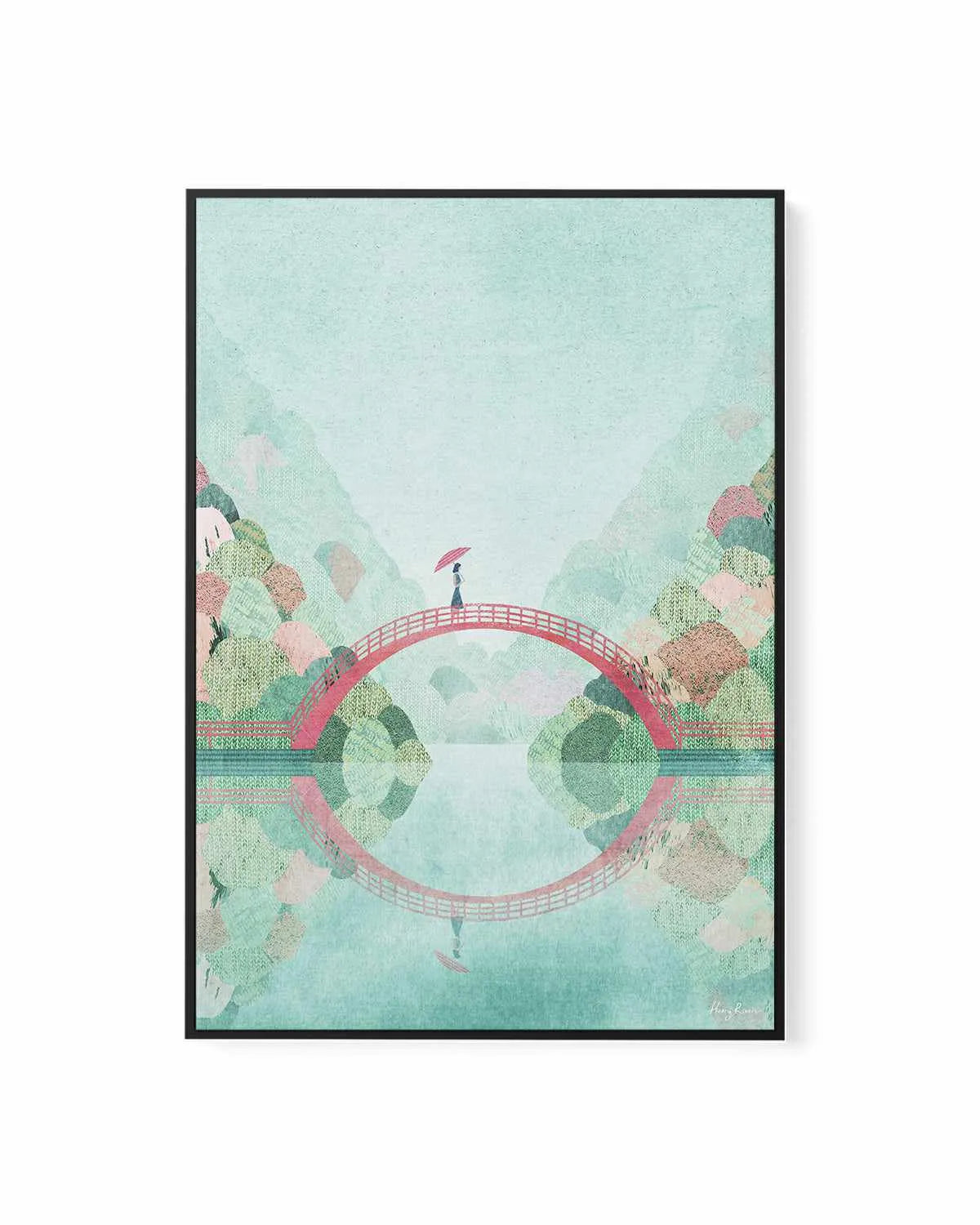 Girl on a Bridge, Japan by Henry Rivers | Framed Canvas Art Print from Olive et Oriel where you can shop wallpaper and artworks online