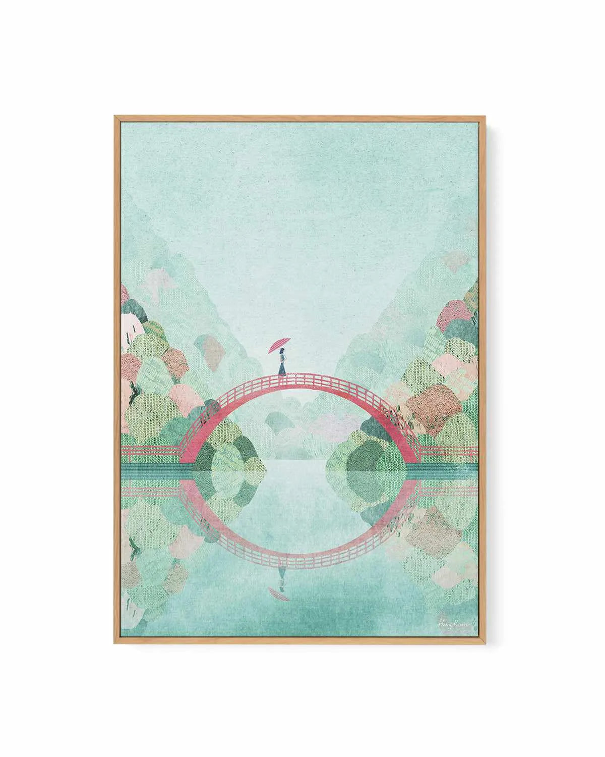 Girl on a Bridge, Japan by Henry Rivers | Framed Canvas Art Print from Olive et Oriel where you can shop wallpaper and artworks online