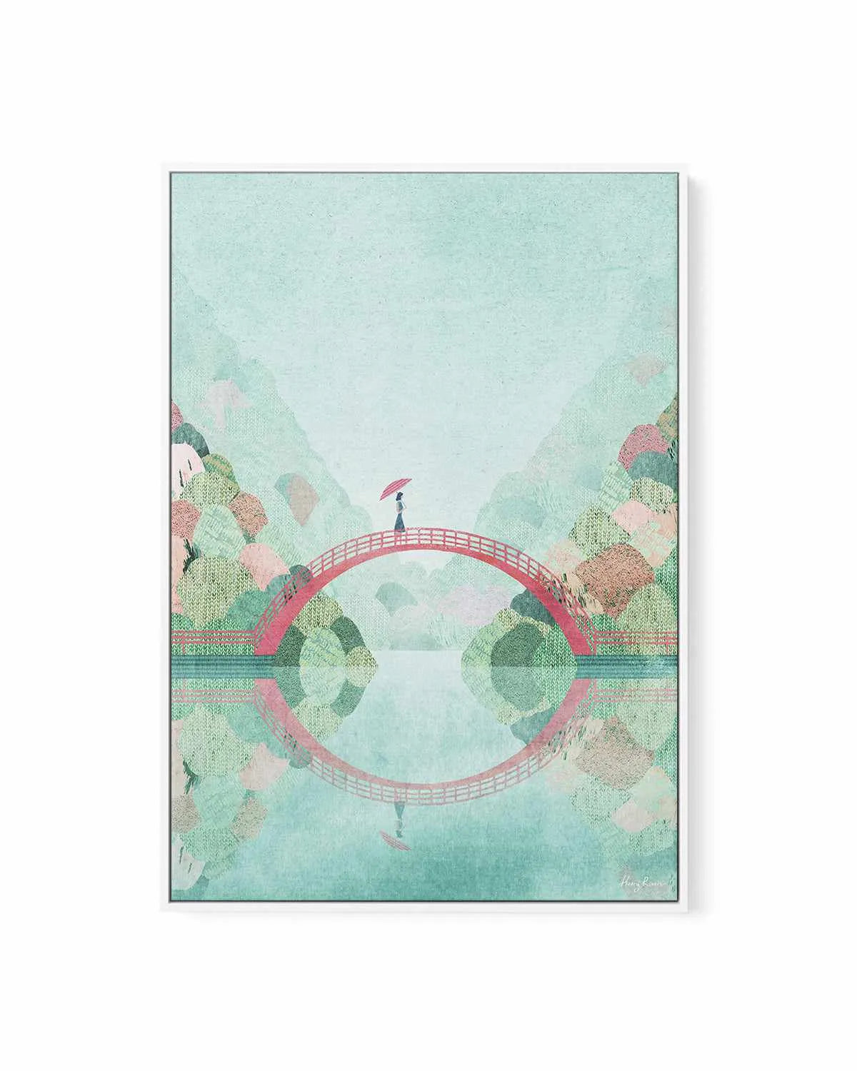 Girl on a Bridge, Japan by Henry Rivers | Framed Canvas Art Print from Olive et Oriel where you can shop wallpaper and artworks online