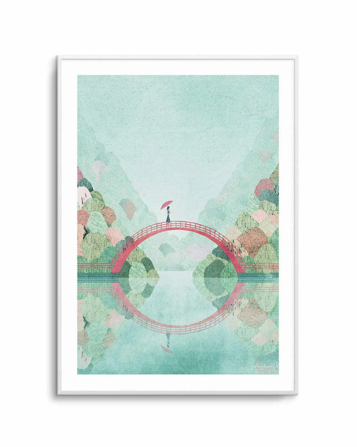 Girl on a Bridge, Japan by Henry Rivers Art Print from Olive et Oriel where you can shop wallpaper and artworks online