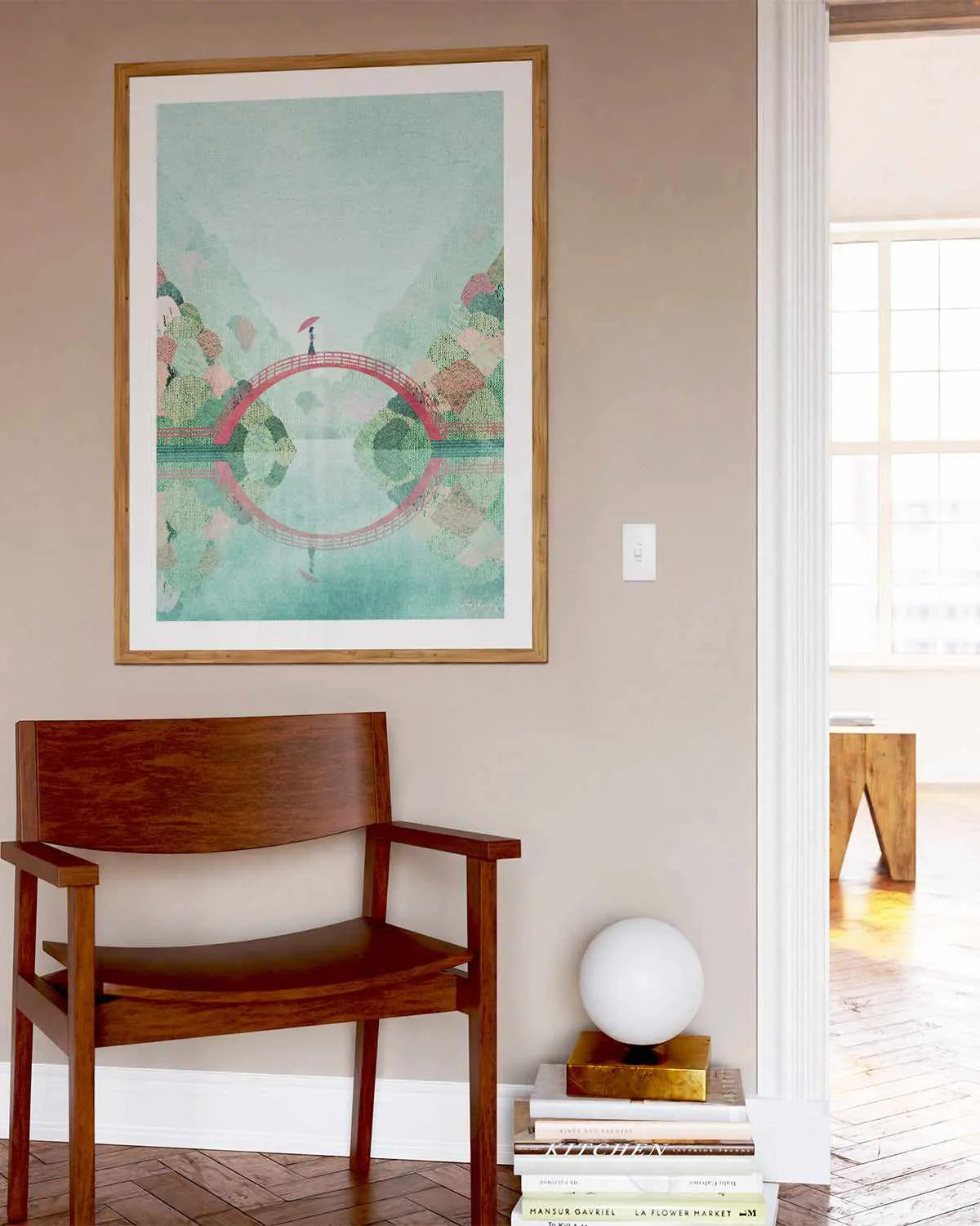 Girl on a Bridge, Japan by Henry Rivers Art Print from Olive et Oriel where you can shop wallpaper and artworks online