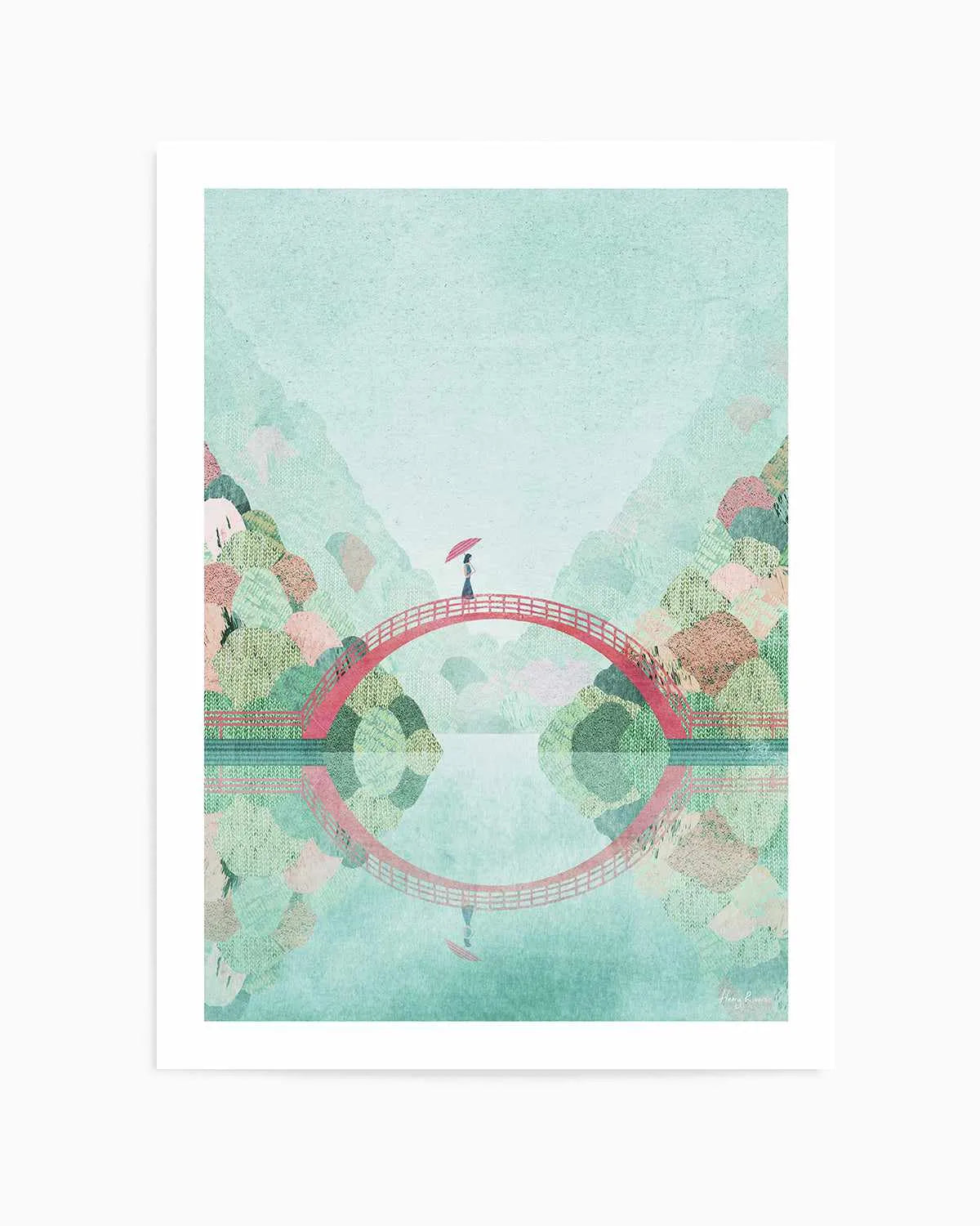 Girl on a Bridge, Japan by Henry Rivers Art Print from Olive et Oriel where you can shop wallpaper and artworks online