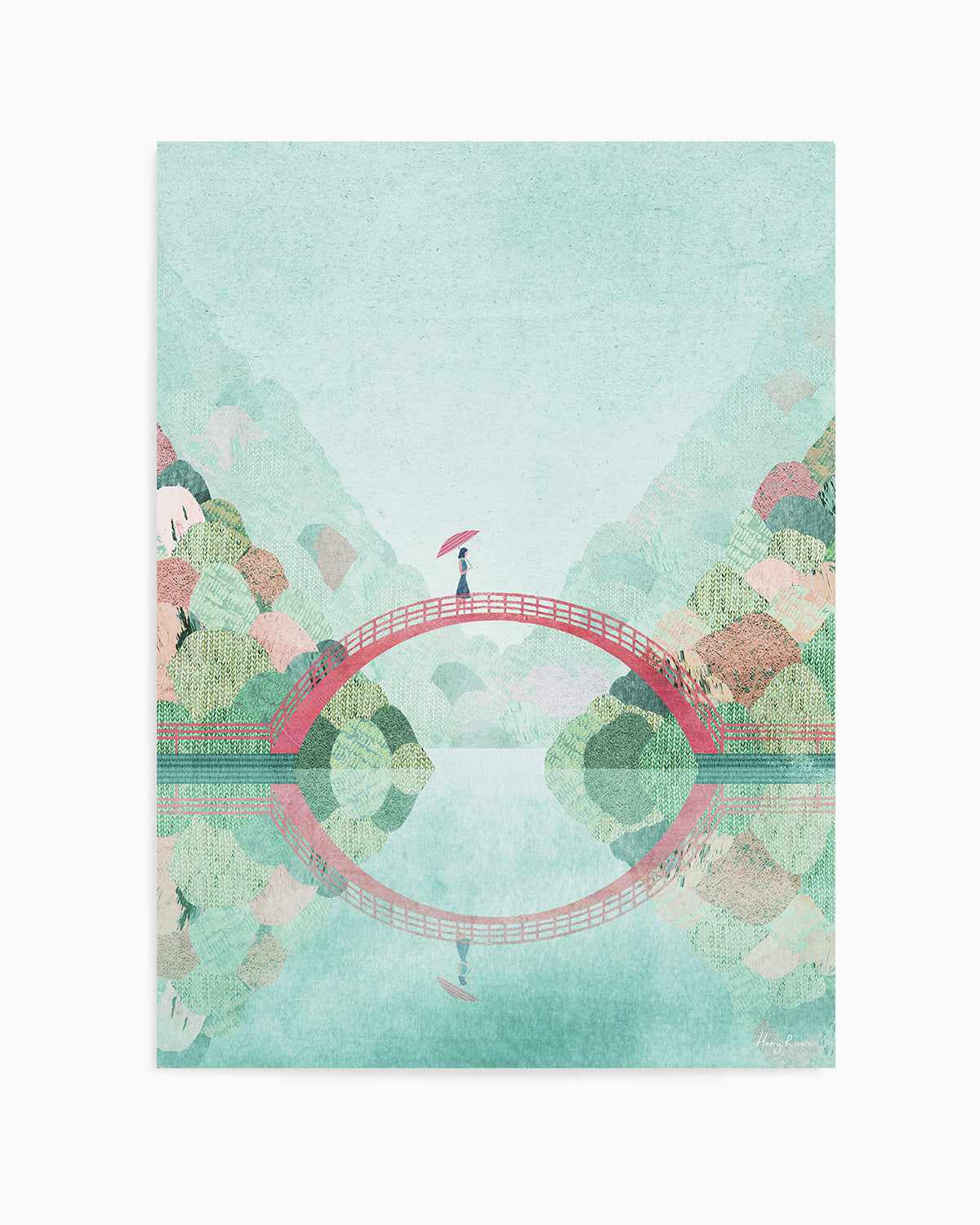 Girl on a Bridge, Japan by Henry Rivers Art Print