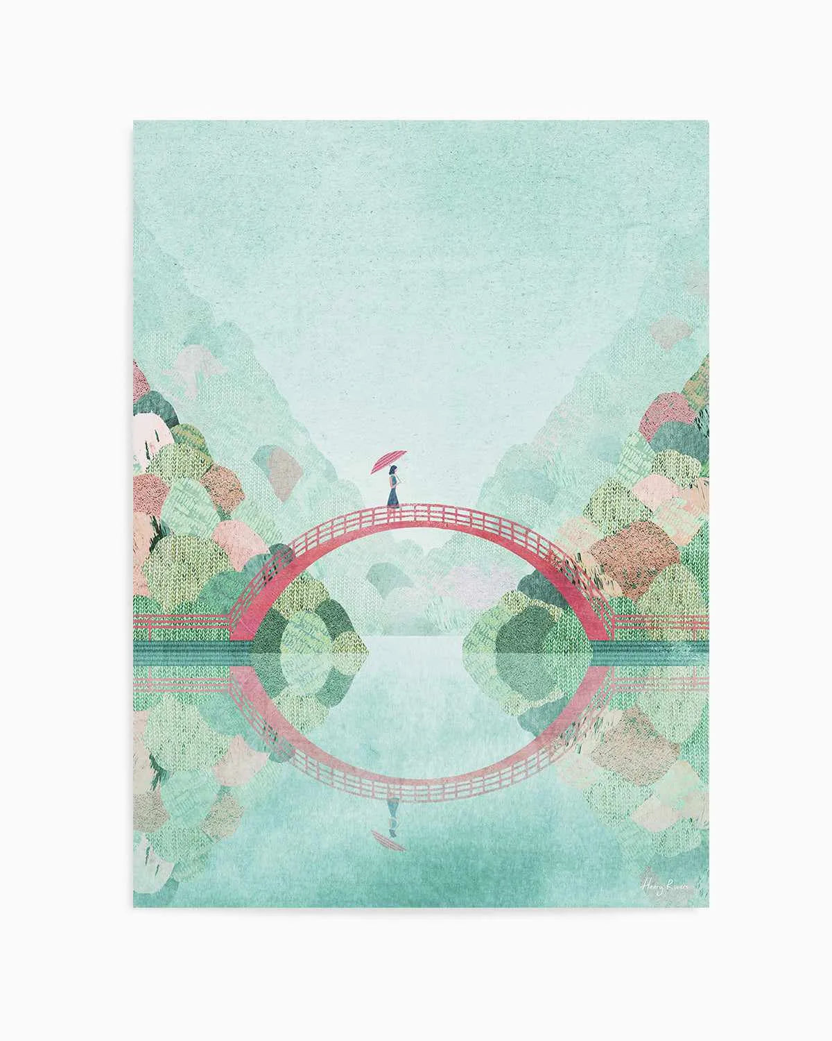 Girl on a Bridge, Japan by Henry Rivers Art Print from Olive et Oriel where you can shop wallpaper and artworks online