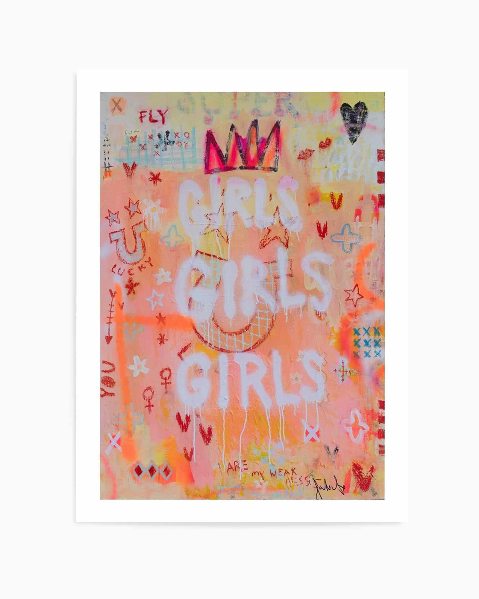 Girls Girls Girls by Jackie Green | Art Print from Olive et Oriel where you can shop wallpaper and artworks online