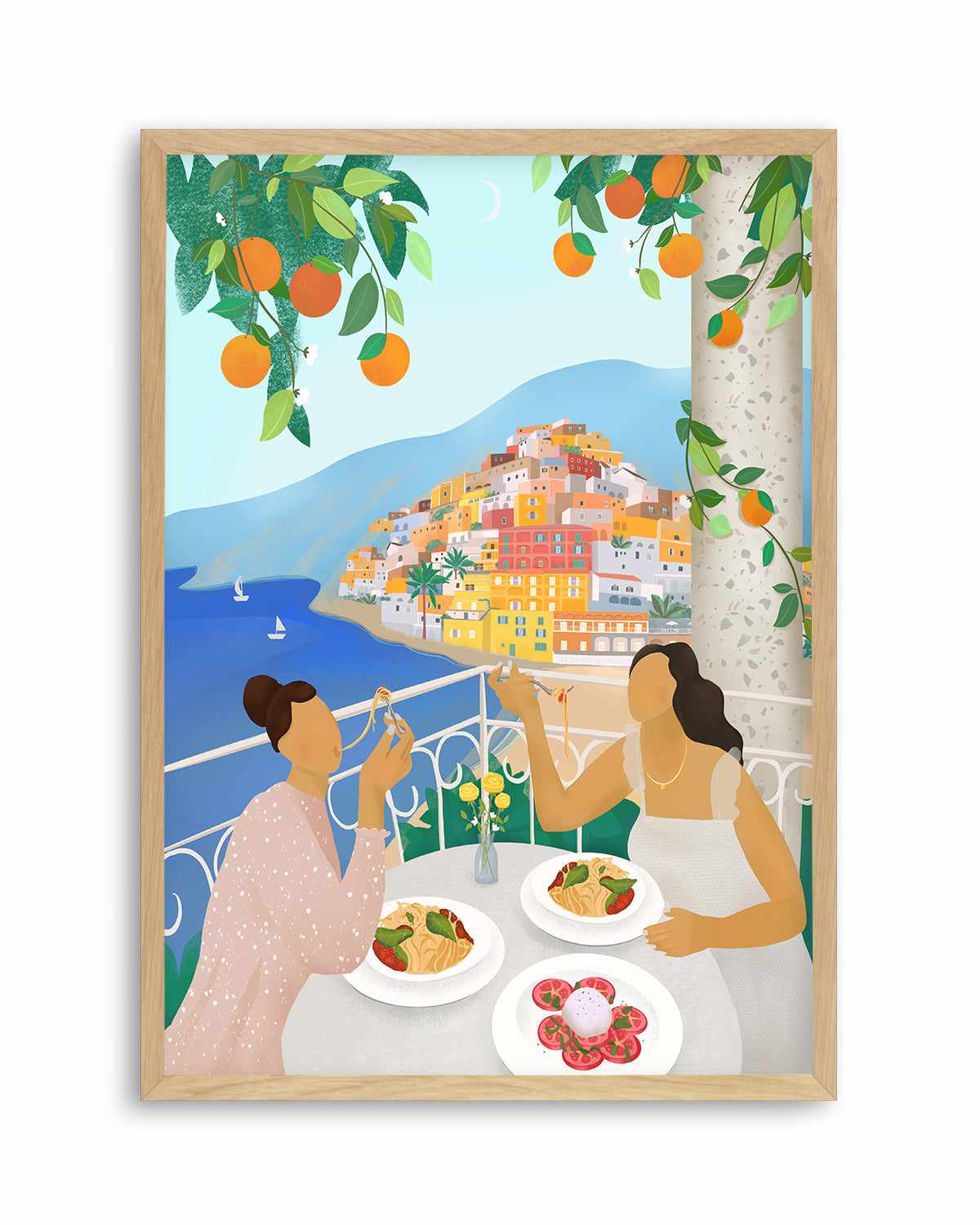 Girls in Positano by Petra Lizde Art Print