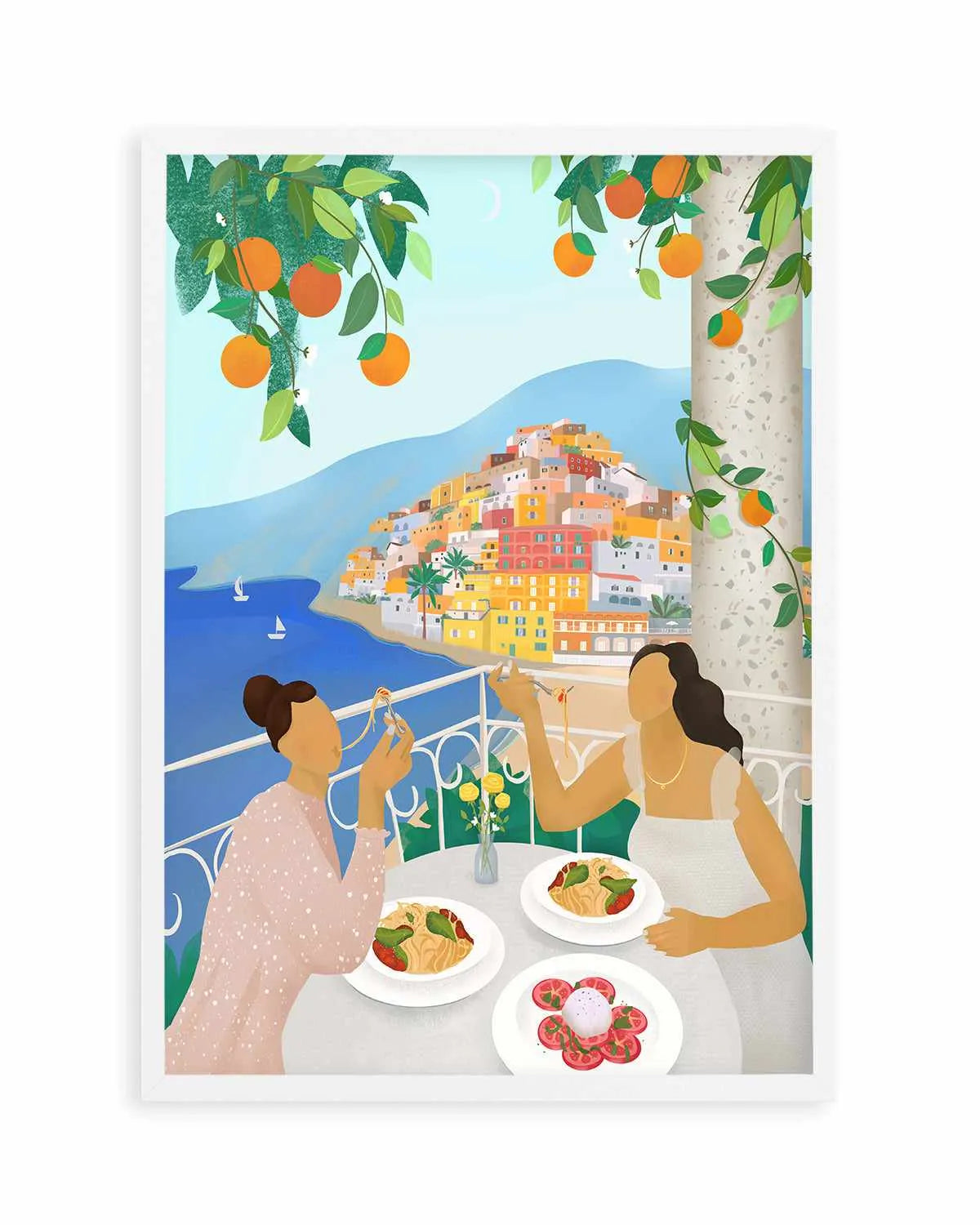 Girls in Positano by Petra Lizde Art Print from Olive et Oriel where you can shop wallpaper and artworks online