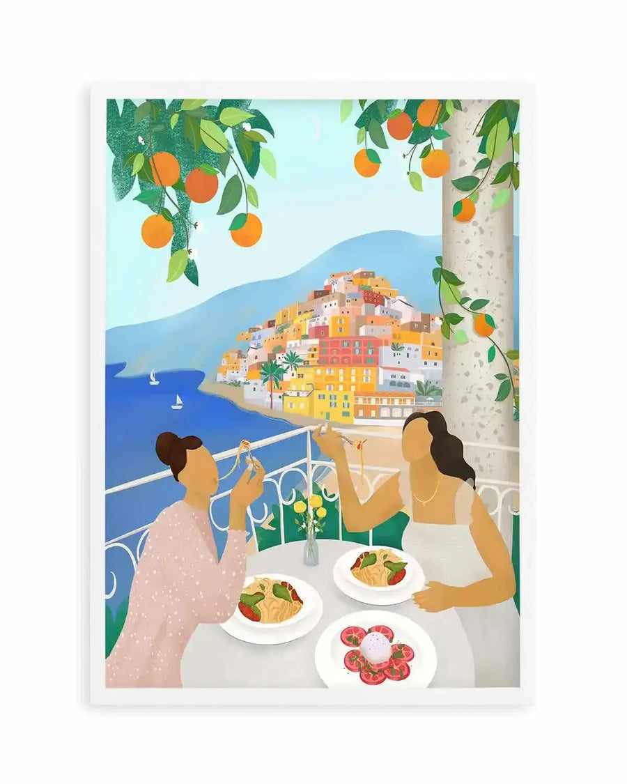 Girls in Positano by Petra Lizde Art Print from Olive et Oriel where you can shop wallpaper and artworks online