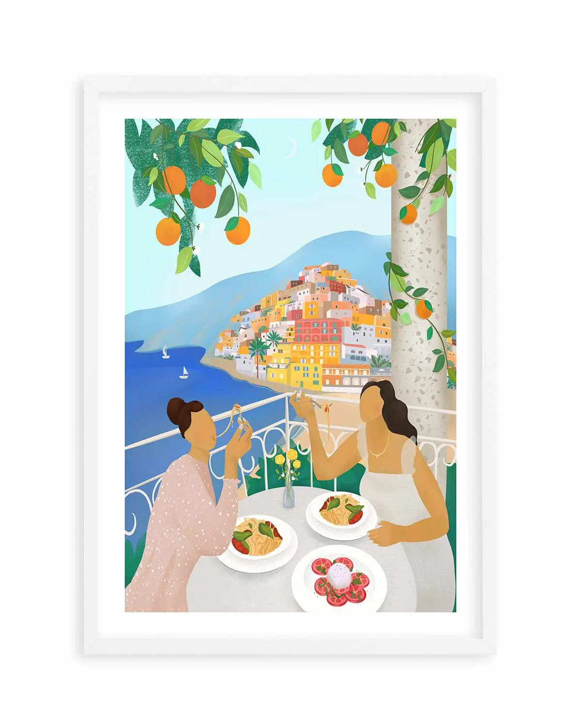 Girls in Positano by Petra Lizde Art Print from Olive et Oriel where you can shop wallpaper and artworks online