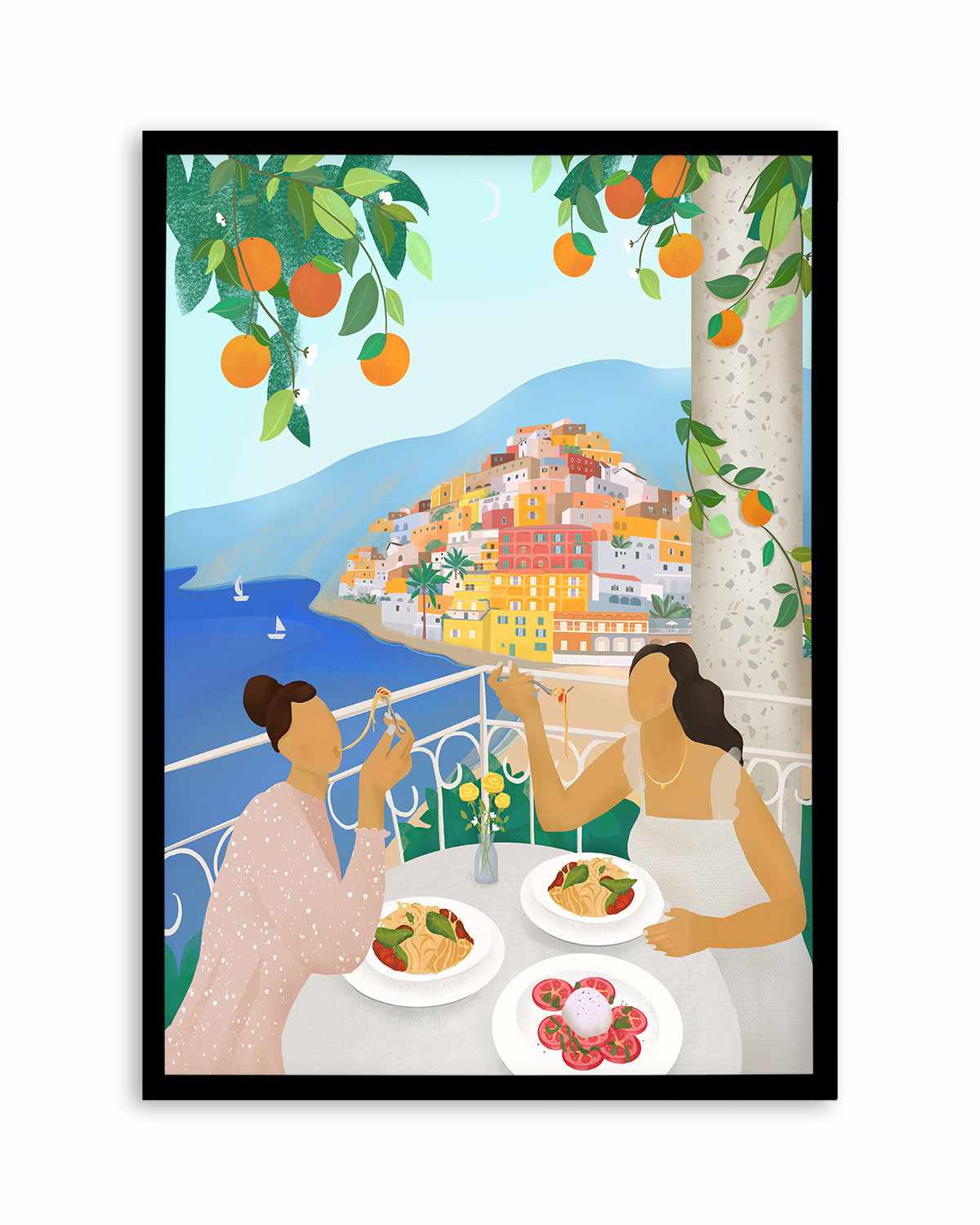 Girls in Positano by Petra Lizde Art Print