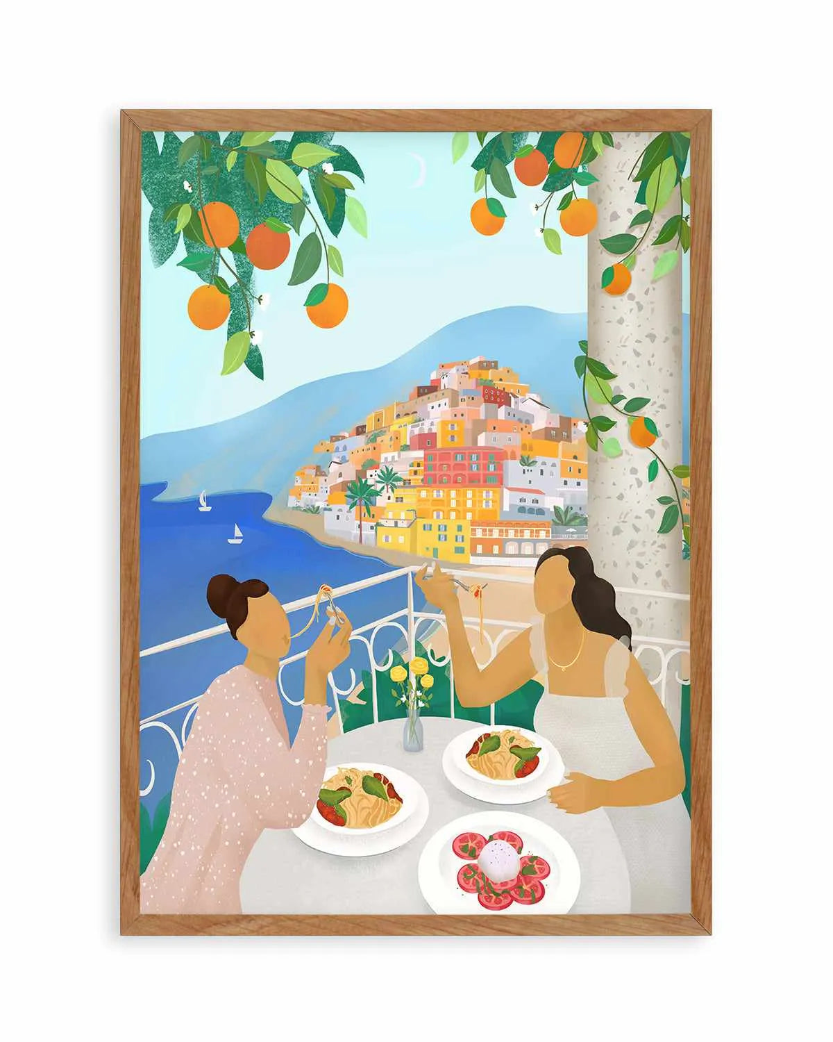 Girls in Positano by Petra Lizde Art Print from Olive et Oriel where you can shop wallpaper and artworks online