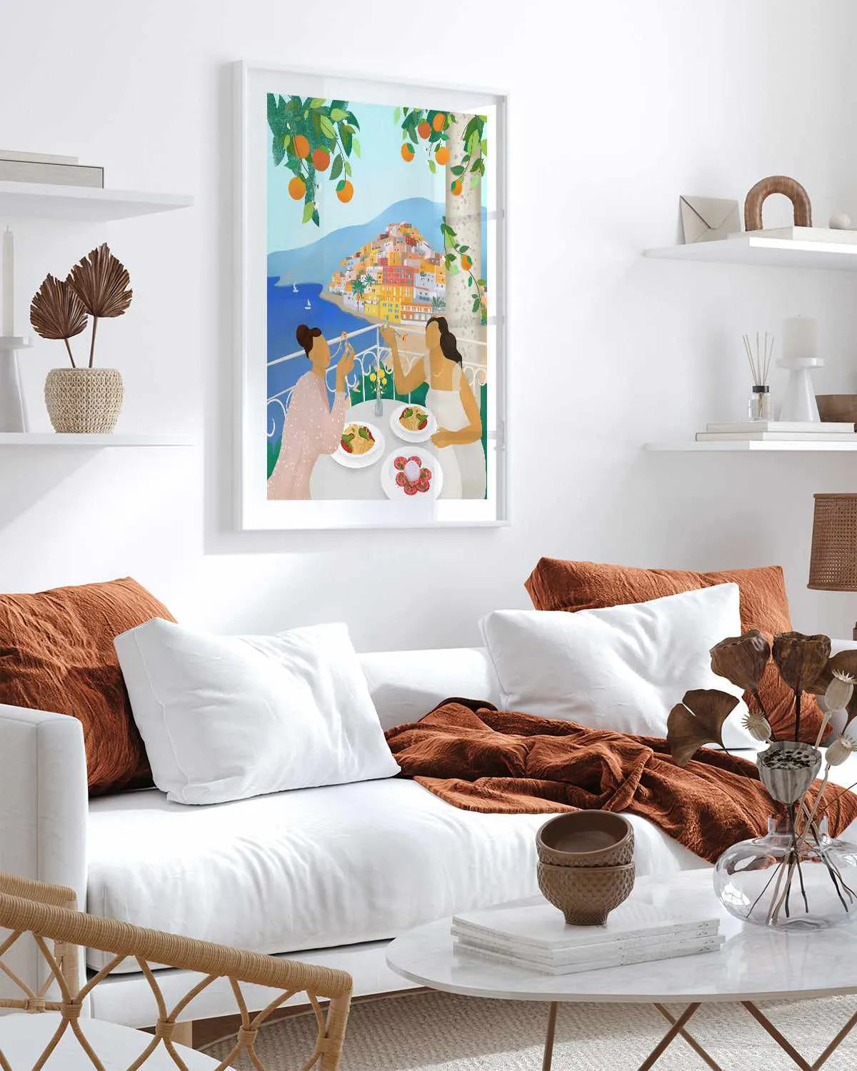 Girls in Positano by Petra Lizde Art Print from Olive et Oriel where you can shop wallpaper and artworks online