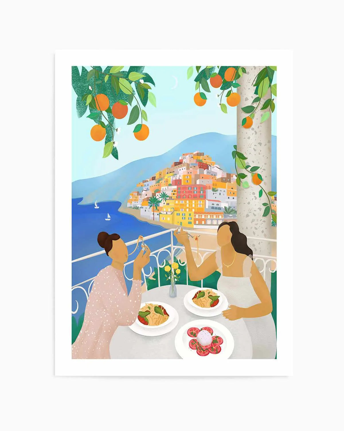 Girls in Positano by Petra Lizde Art Print from Olive et Oriel where you can shop wallpaper and artworks online