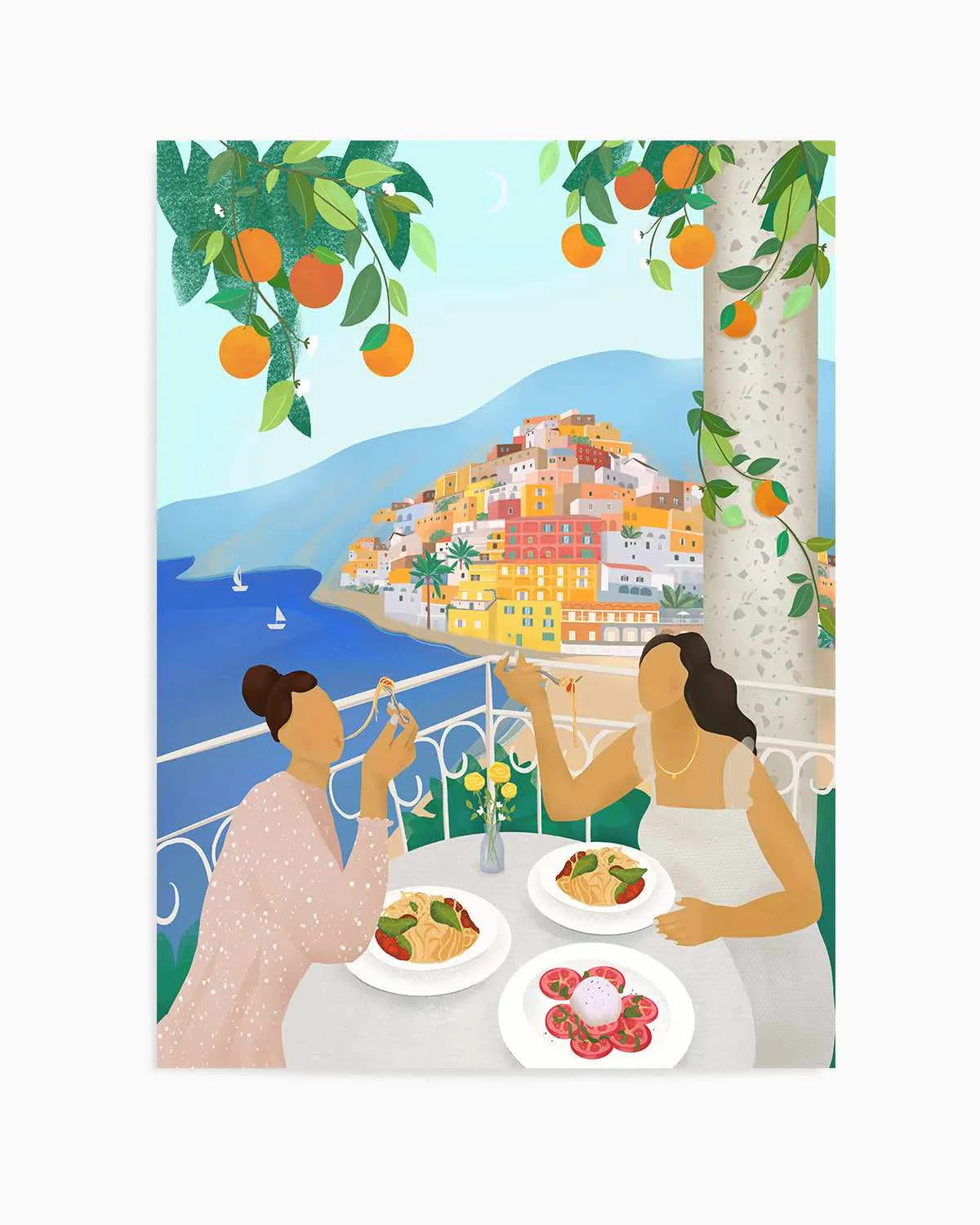 Girls in Positano by Petra Lizde Art Print from Olive et Oriel where you can shop wallpaper and artworks online