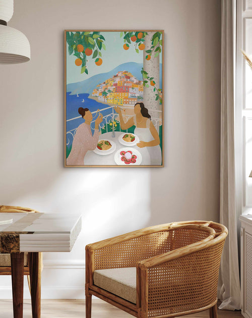 Girls in Positano by Petra Lizde | Framed Canvas Art Print