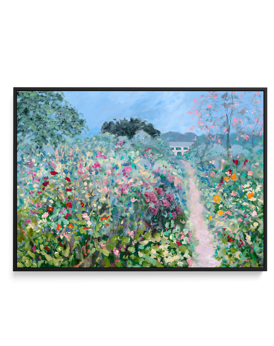 Giverny Flower Path by Meredith Howse | Framed Canvas Art Print