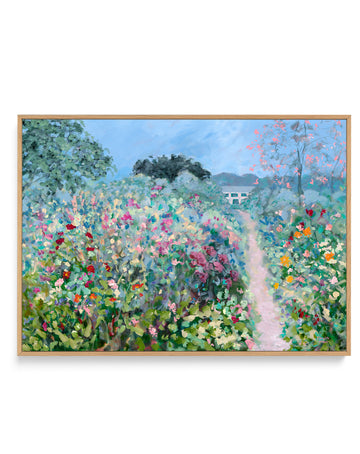 Giverny Flower Path by Meredith Howse | Framed Canvas Wall Art