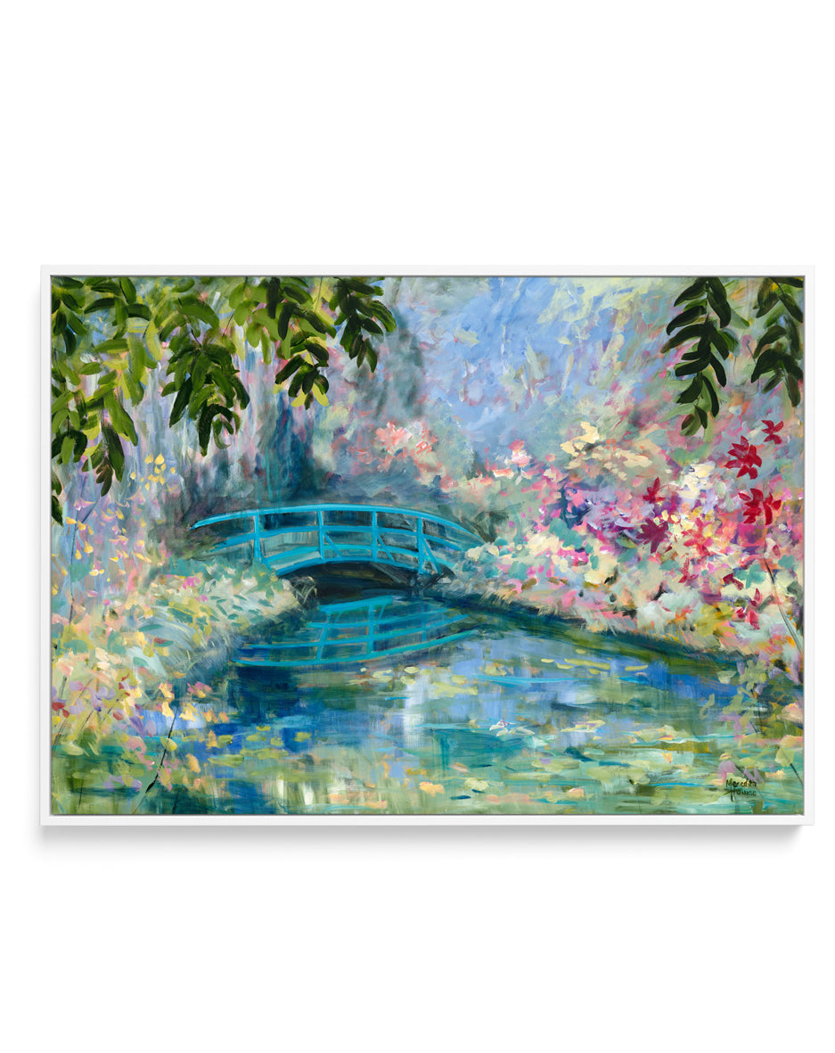 Giverny Garden Bridge by Meredith Howse | Framed Canvas Art Print