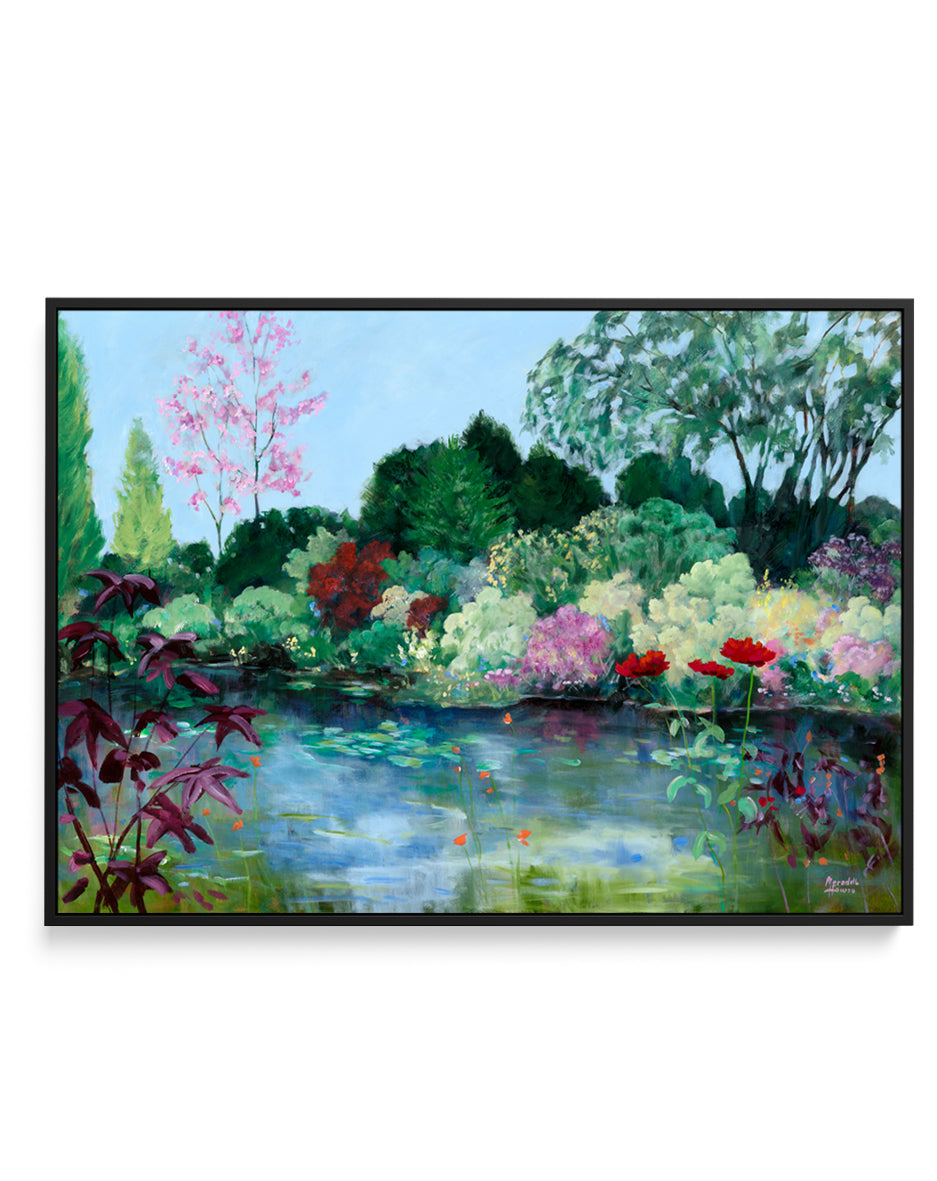 Giverny Water Lily Pond by Meredith Howse | Framed Canvas Art Print