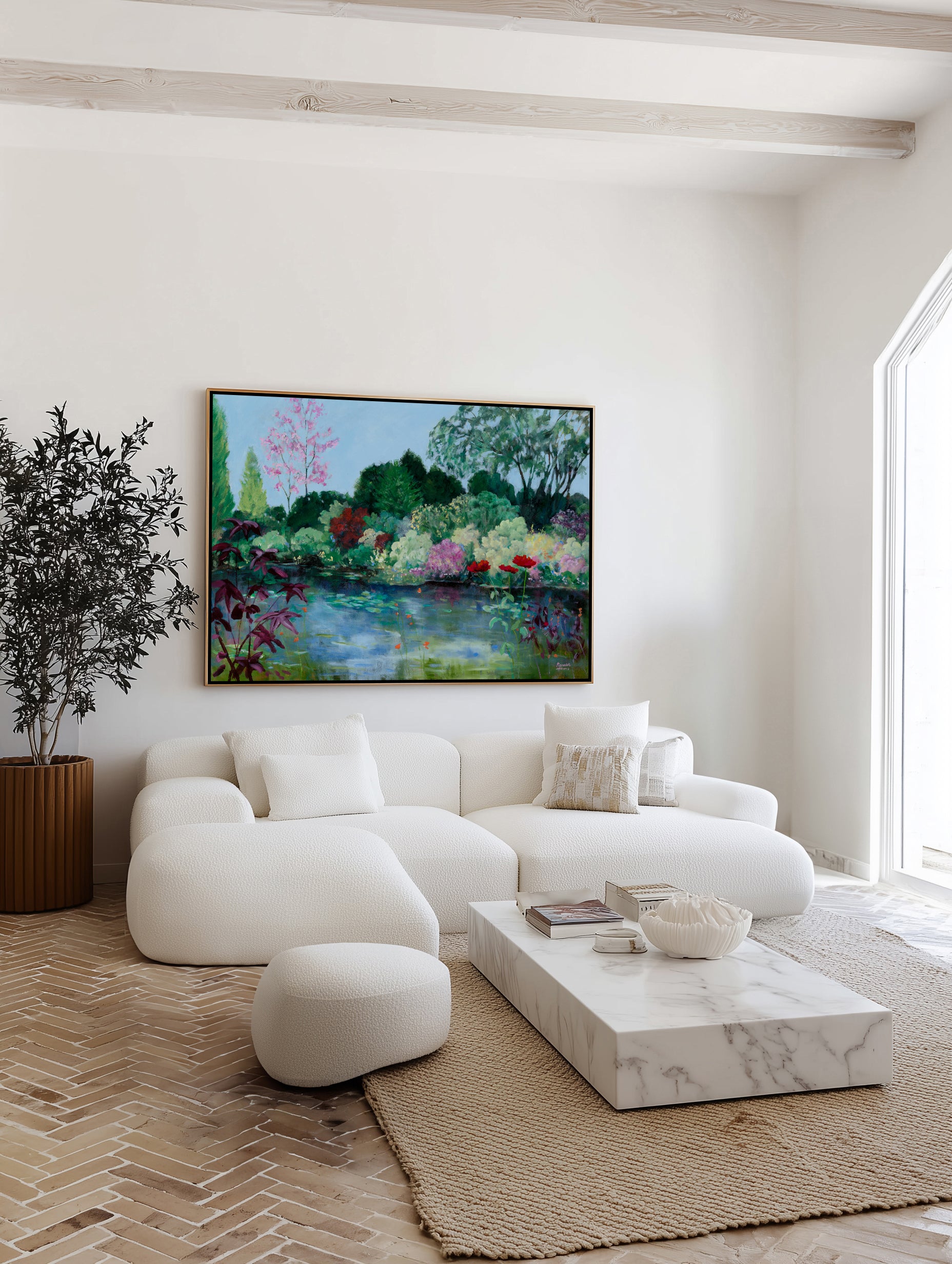 Giverny Water Lily Pond by Meredith Howse | Framed Canvas Art Print