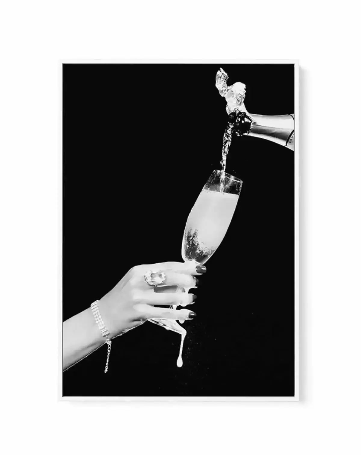 Glass of Champagne | Framed Canvas-CANVAS-You can shop wall art online with Olive et Oriel for everything from abstract art to fun kids wall art. Our beautiful modern art prints and canvas art are available from large canvas prints to wall art paintings and our proudly Australian artwork collection offers only the highest quality framed large wall art and canvas art Australia - You can buy fashion photography prints or Hampton print posters and paintings on canvas from Olive et Oriel and have th