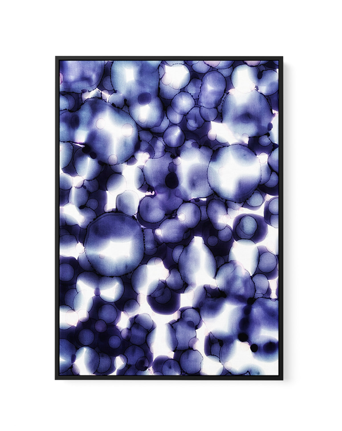 Glowing Blue Fluid by Tara Mann | Framed Canvas Art Print